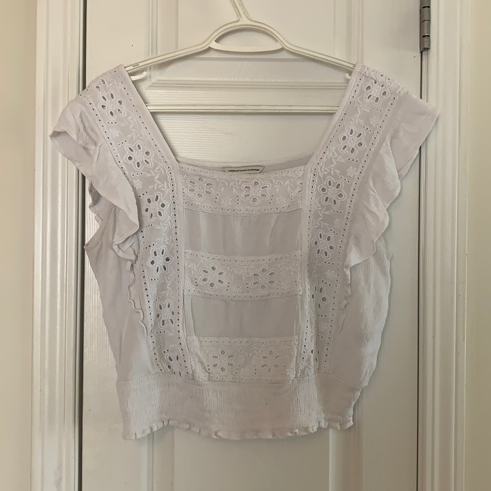 white flowery tank top